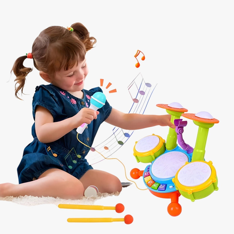 Interactive learning drum kit with microphone for toddlers – Rhythm Fun Mini