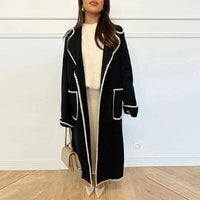 Long women's coat with contrast stitching – Autumn Magic Viviane