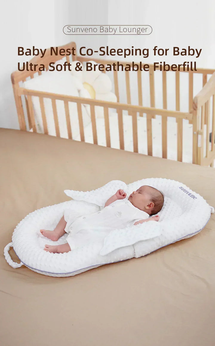 Ergonomic baby nest with back support and mesh sleeping surface – Cosynido