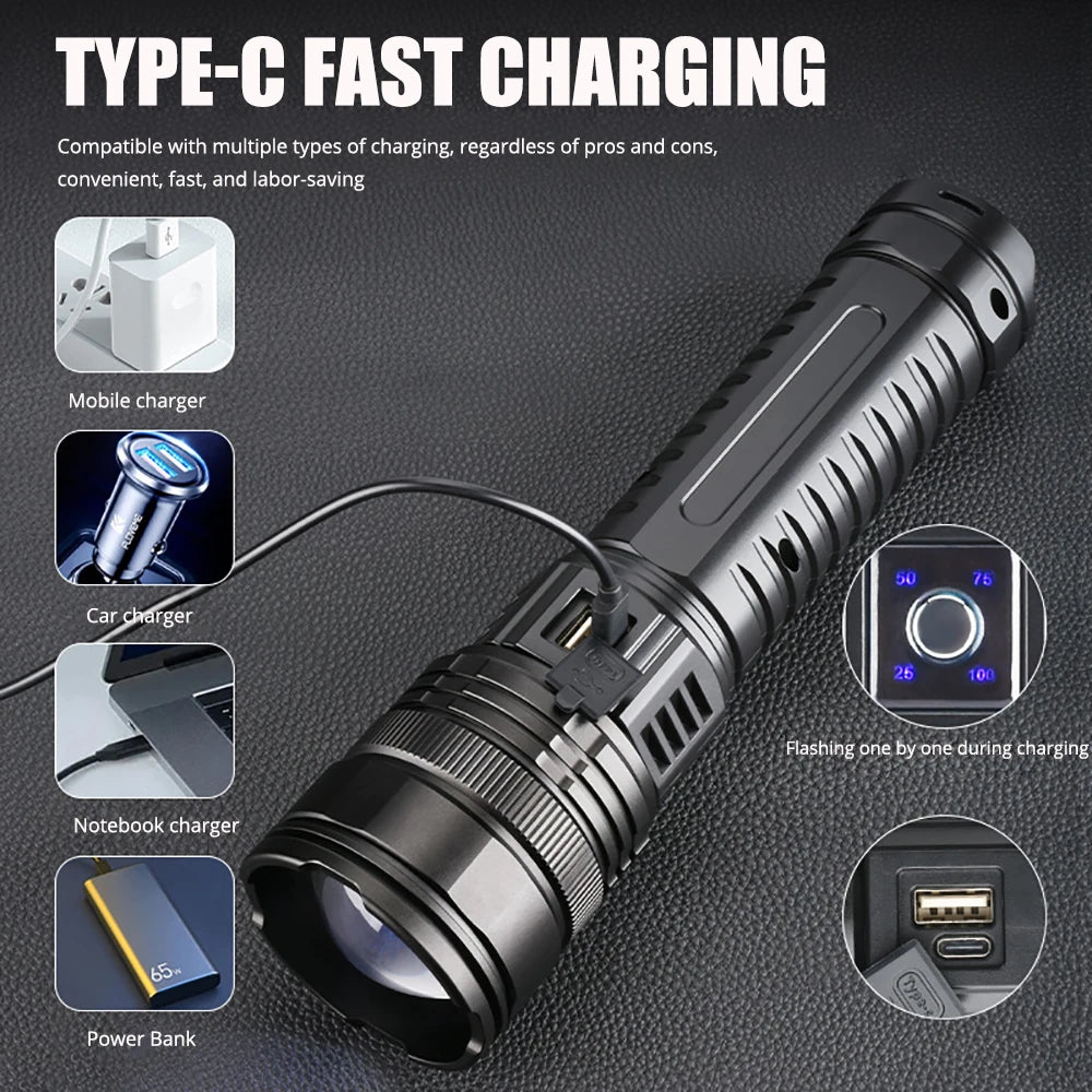 Rechargeable 10000 Lumen LED Torch – Striker