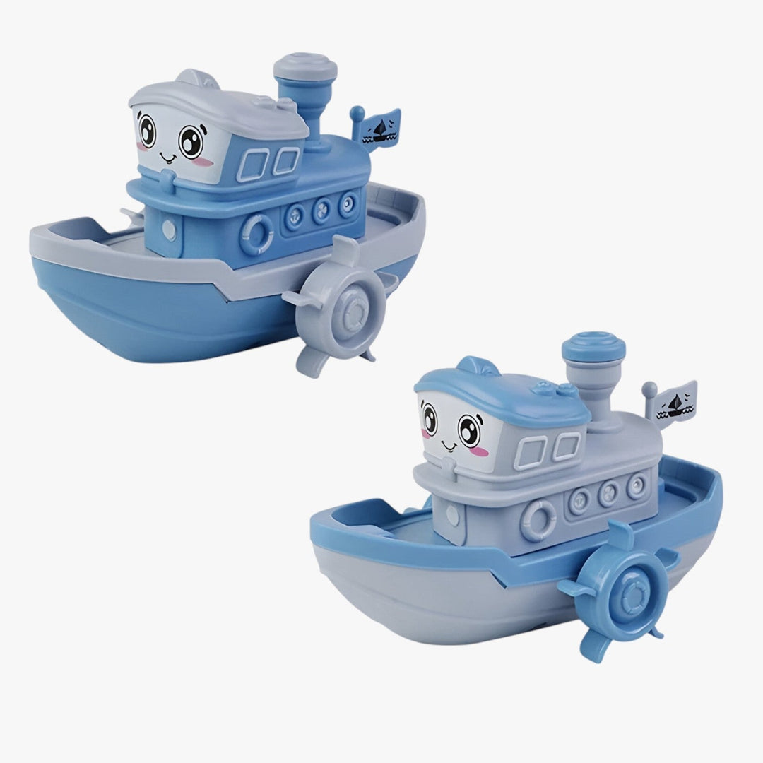 Wind-up bath boat for children – water fun