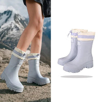 Ladies' waterproof retro look rain boots with anti-slip sole – Arlena