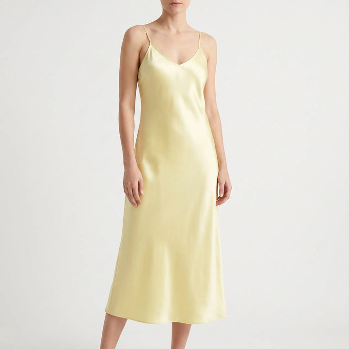 Satin Texture Slip Dress -  Lois