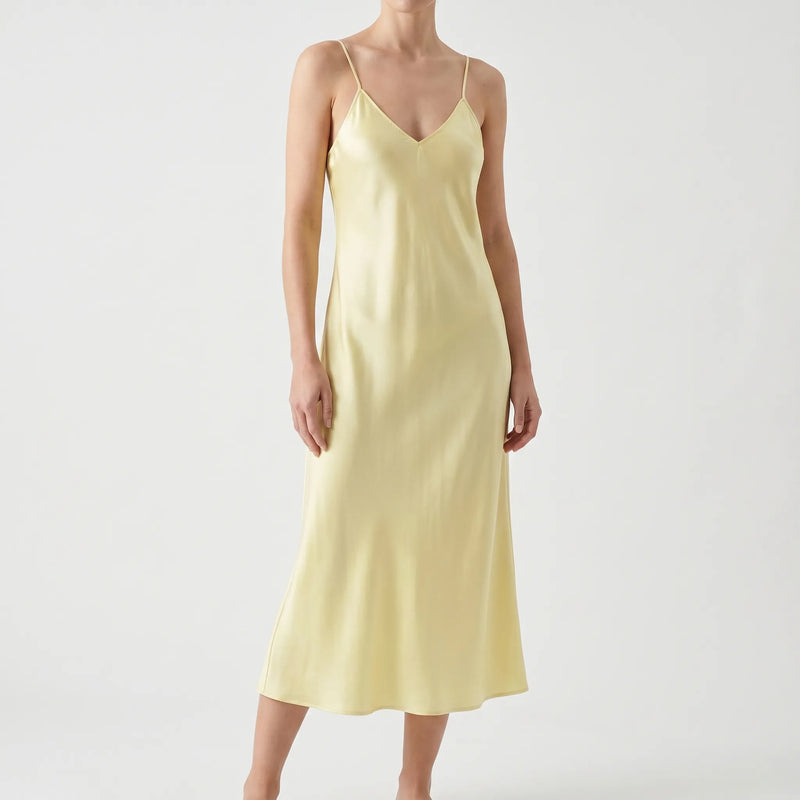 Satin Texture Slip Dress -  Lois