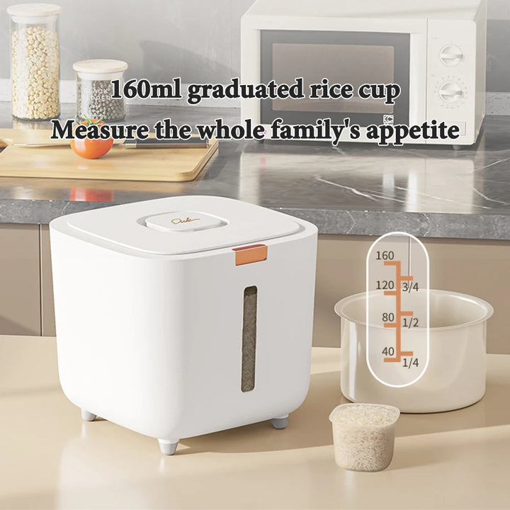 Rice Storage Box 5–10kg Airtight Moisture & Insect Resistant with Measuring Cup – GrainSafe