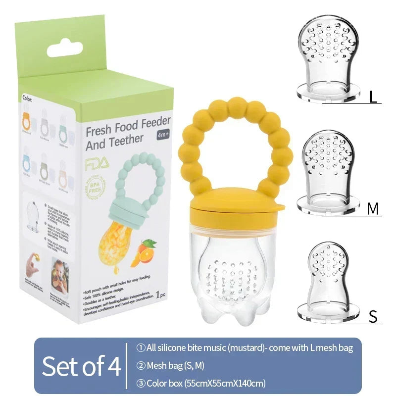 Fruit feeder for babies – safe to chew & helps them learn to eat independently (Buy one, get one free)