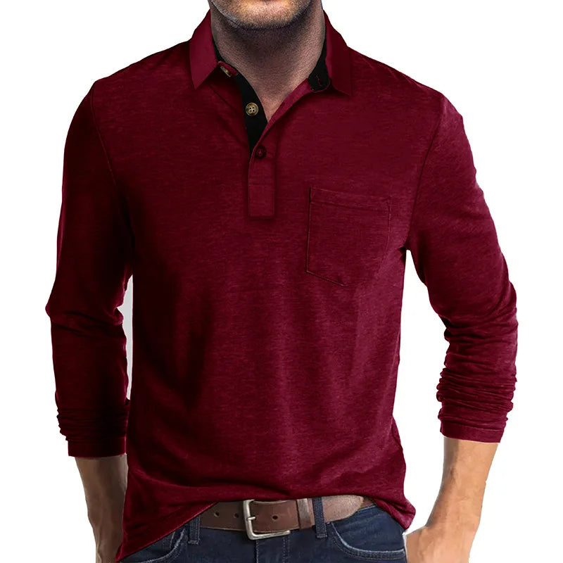 Men's Long Sleeve Polo Breathable & Versatile – Matteo