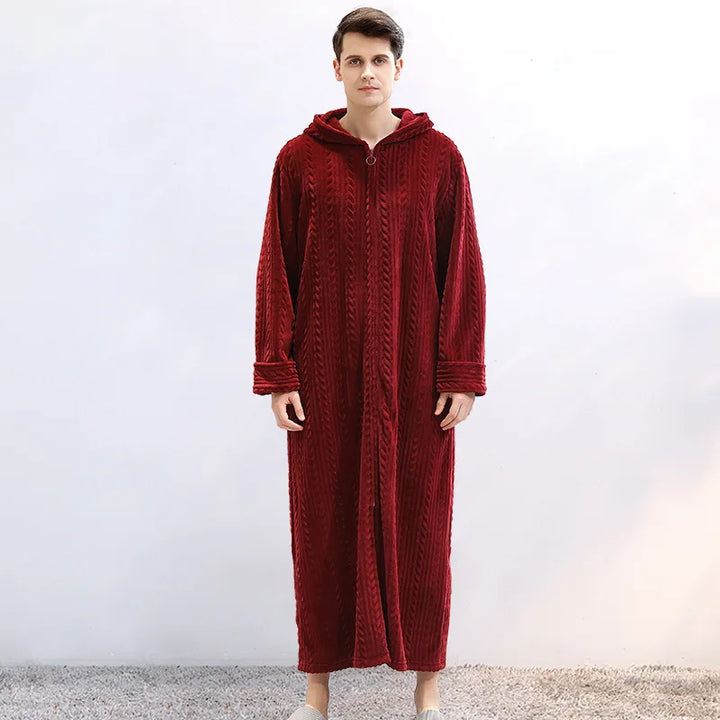 Hooded flannel bathrobe for couples – CosyHug