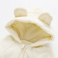 Hooded baby snowsuit with bear motif – cosy & warm for winter