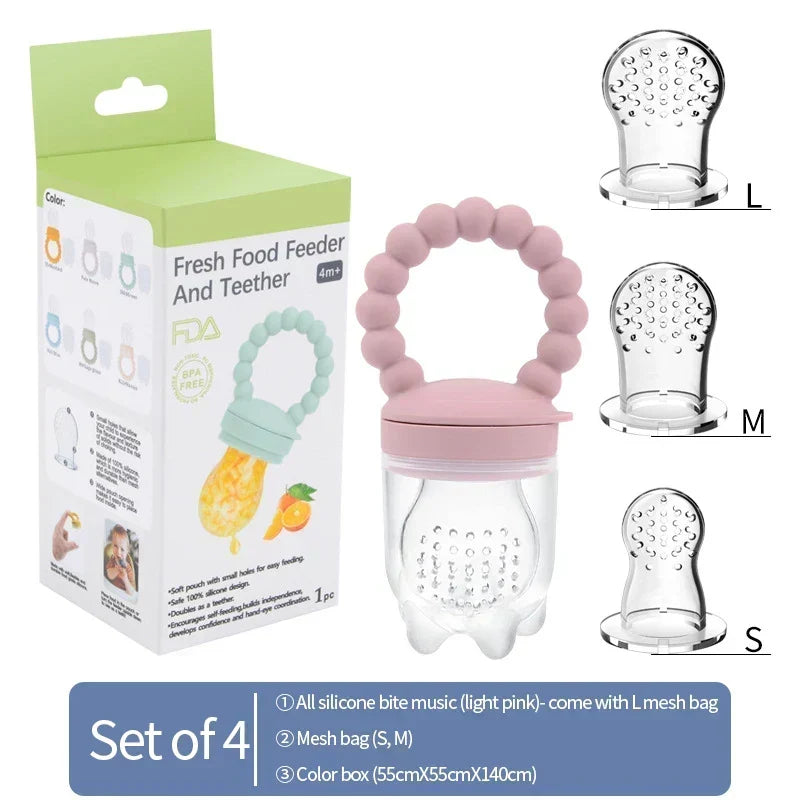 Fruit feeder for babies – safe to chew & helps them learn to eat independently (Buy one, get one free)