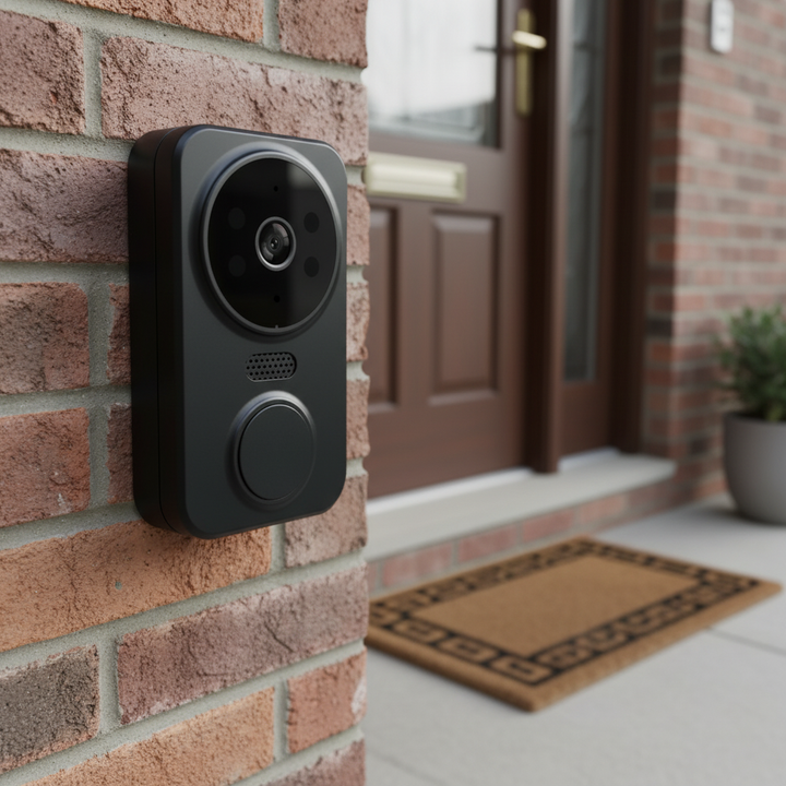 Schwarze WiFi Türklingel Mit Kamera - SecureLumo