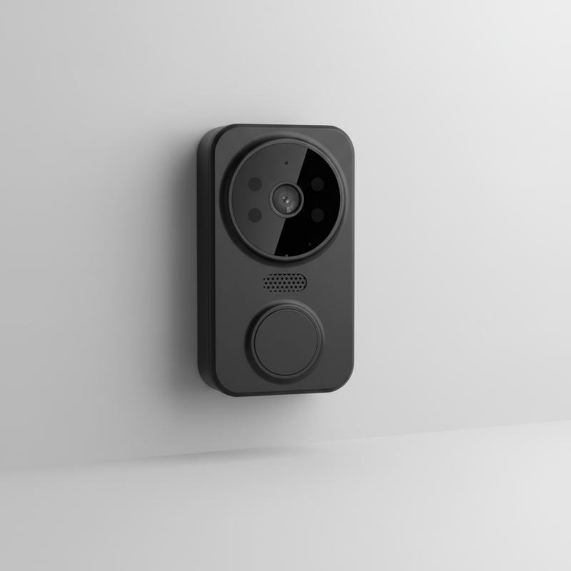 Schwarze WiFi Türklingel Mit Kamera - SecureLumo