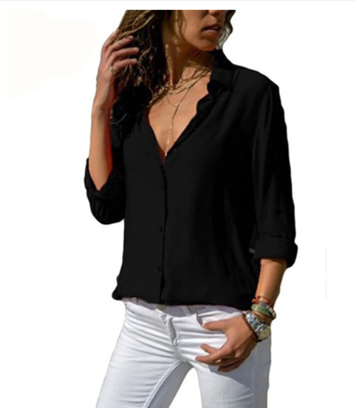 Trendy Ladies Blouse with Button Closure – Lorena