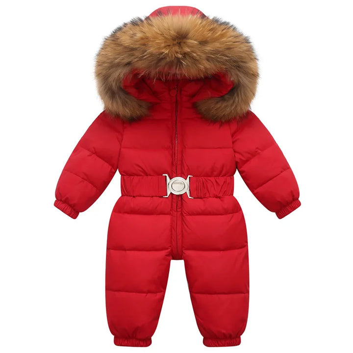 Lined, waterproof winter suit with hood and belt – Winterzauber Niko
