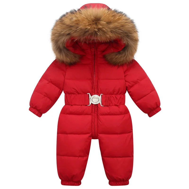 Lined, waterproof winter suit with hood and belt – Winterzauber Niko