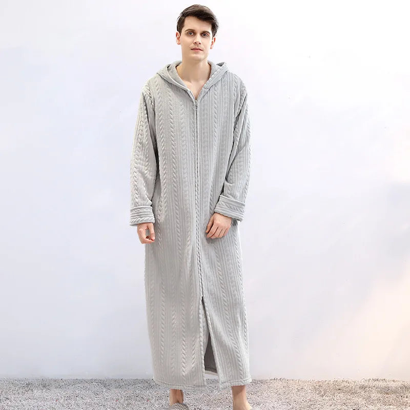 Hooded flannel bathrobe for couples – CosyHug