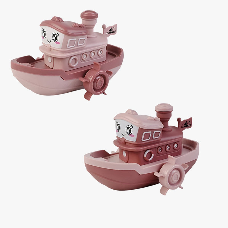 Wind-up bath boat for children – water fun
