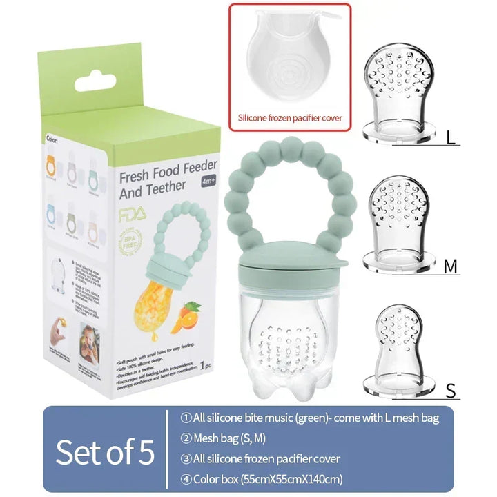 Fruit feeder for babies – safe to chew & helps them learn to eat independently (Buy one, get one free)