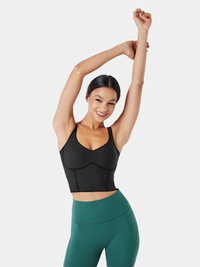 Seamless Cropped Tank Top With Bra - Contoura
