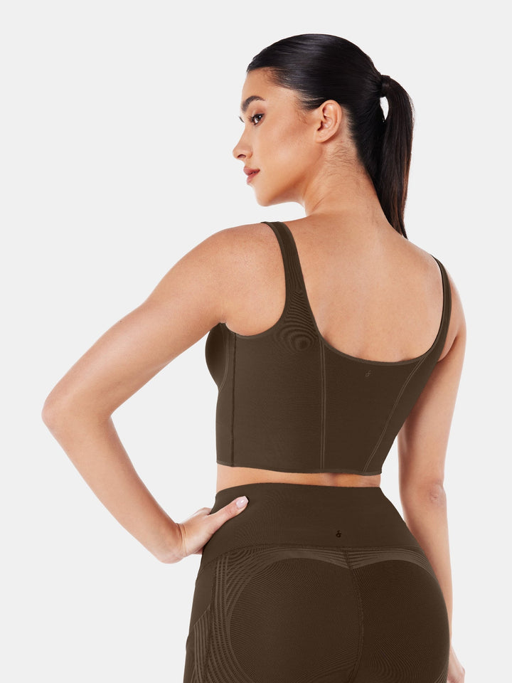 Seamless Cropped Tank Top With Bra - Contoura