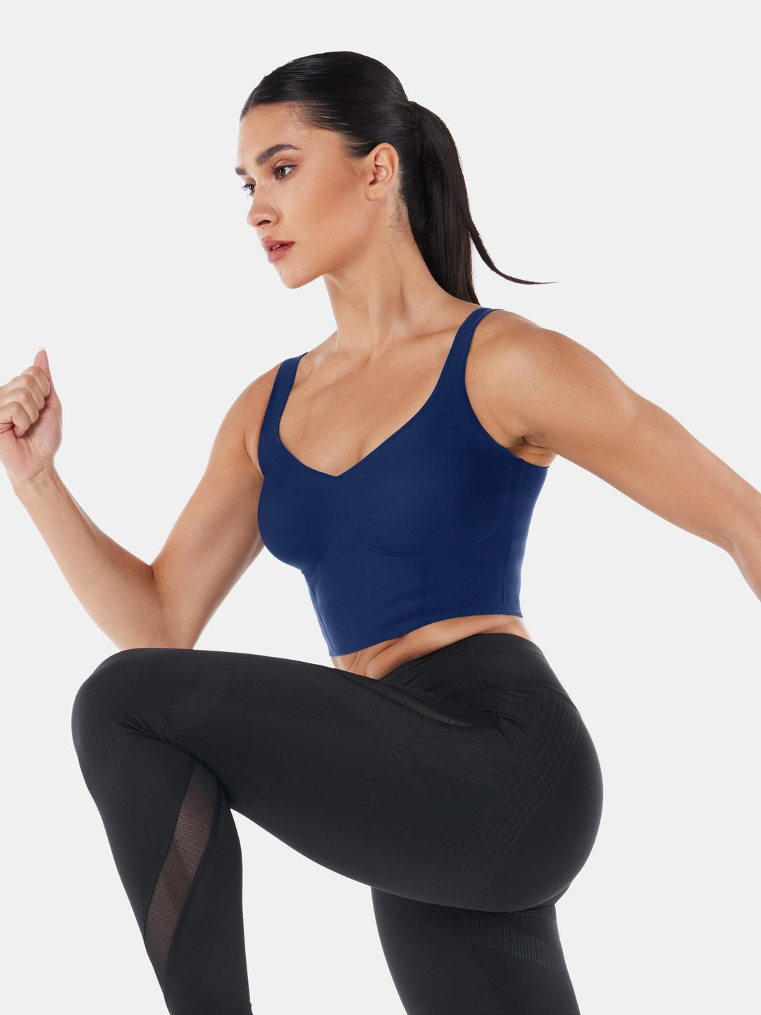 Seamless Cropped Tank Top With Bra - Contoura