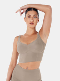 Seamless Cropped Tank Top With Bra - Contoura