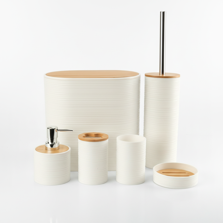Sechsteiliges Badezimmerzubehör Set - Bamborao