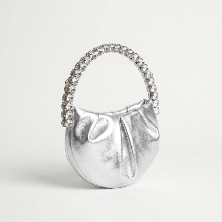 Semi-Circular Embellished Evening Clutch Bag - Novalia