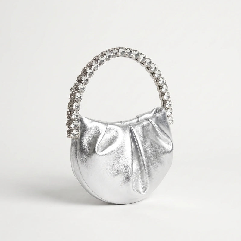 Semi-Circular Embellished Evening Clutch Bag - Novalia