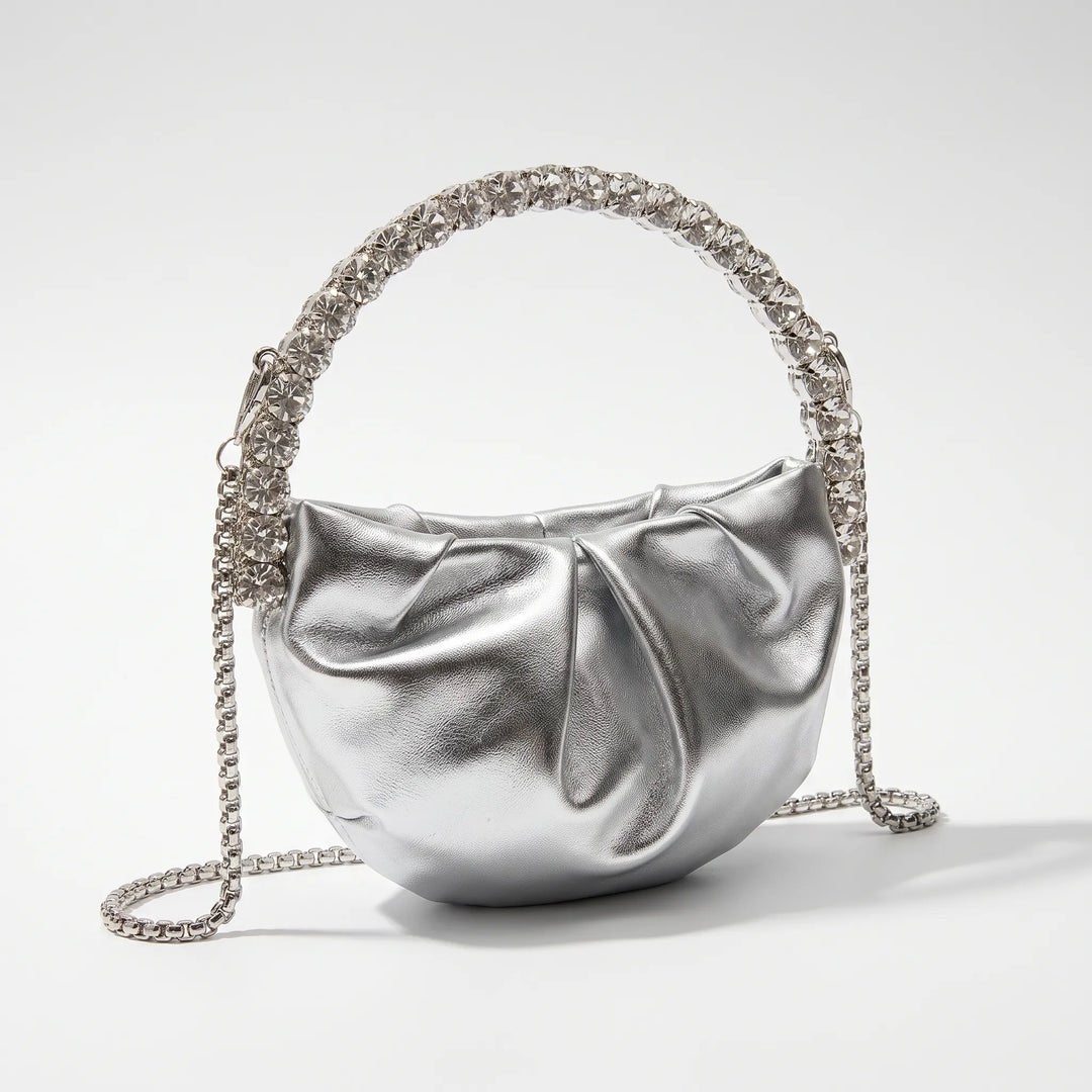 Semi-Circular Embellished Evening Clutch Bag - Novalia