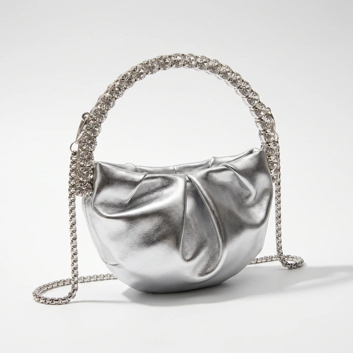 Semi-Circular Embellished Evening Clutch Bag - Novalia