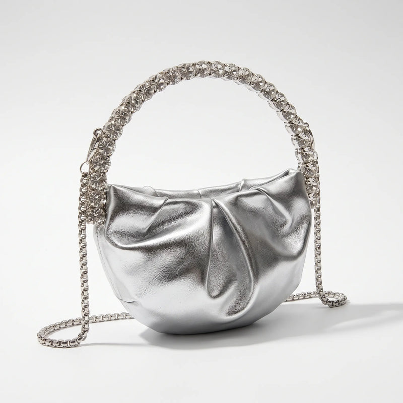 Semi-Circular Embellished Evening Clutch Bag - Novalia
