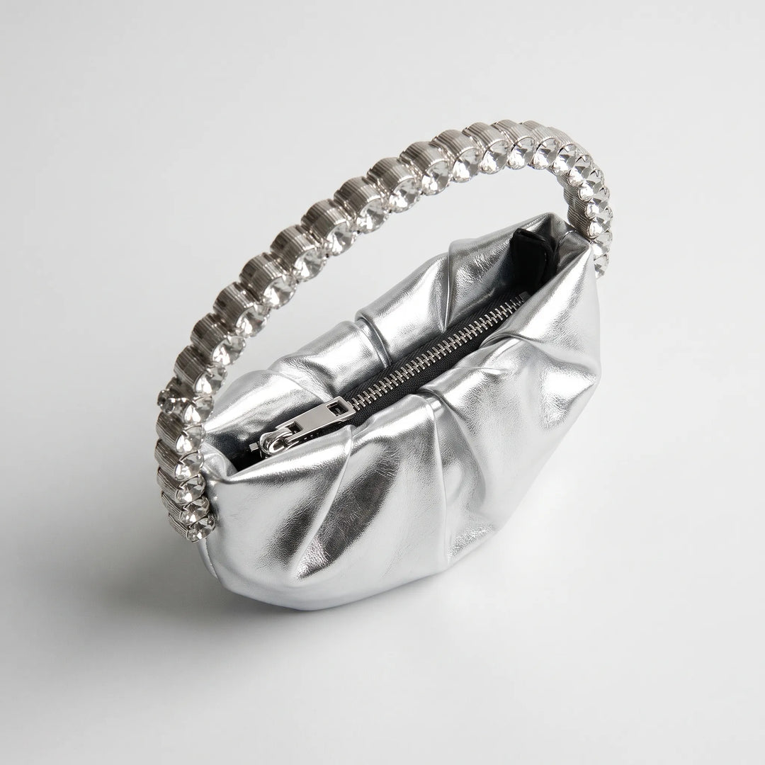 Semi-Circular Embellished Evening Clutch Bag - Novalia