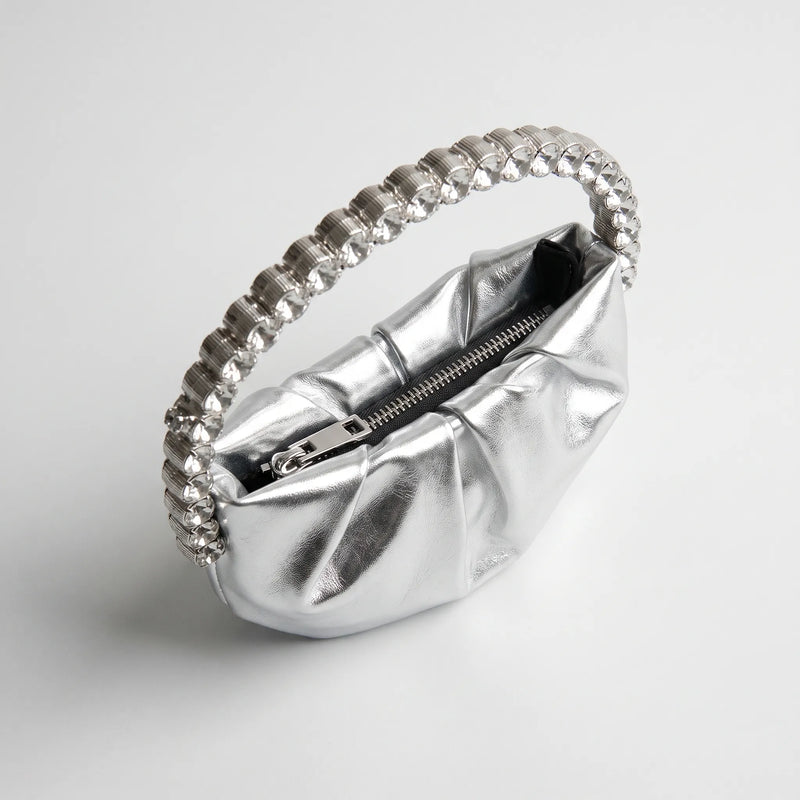 Semi-Circular Embellished Evening Clutch Bag - Novalia
