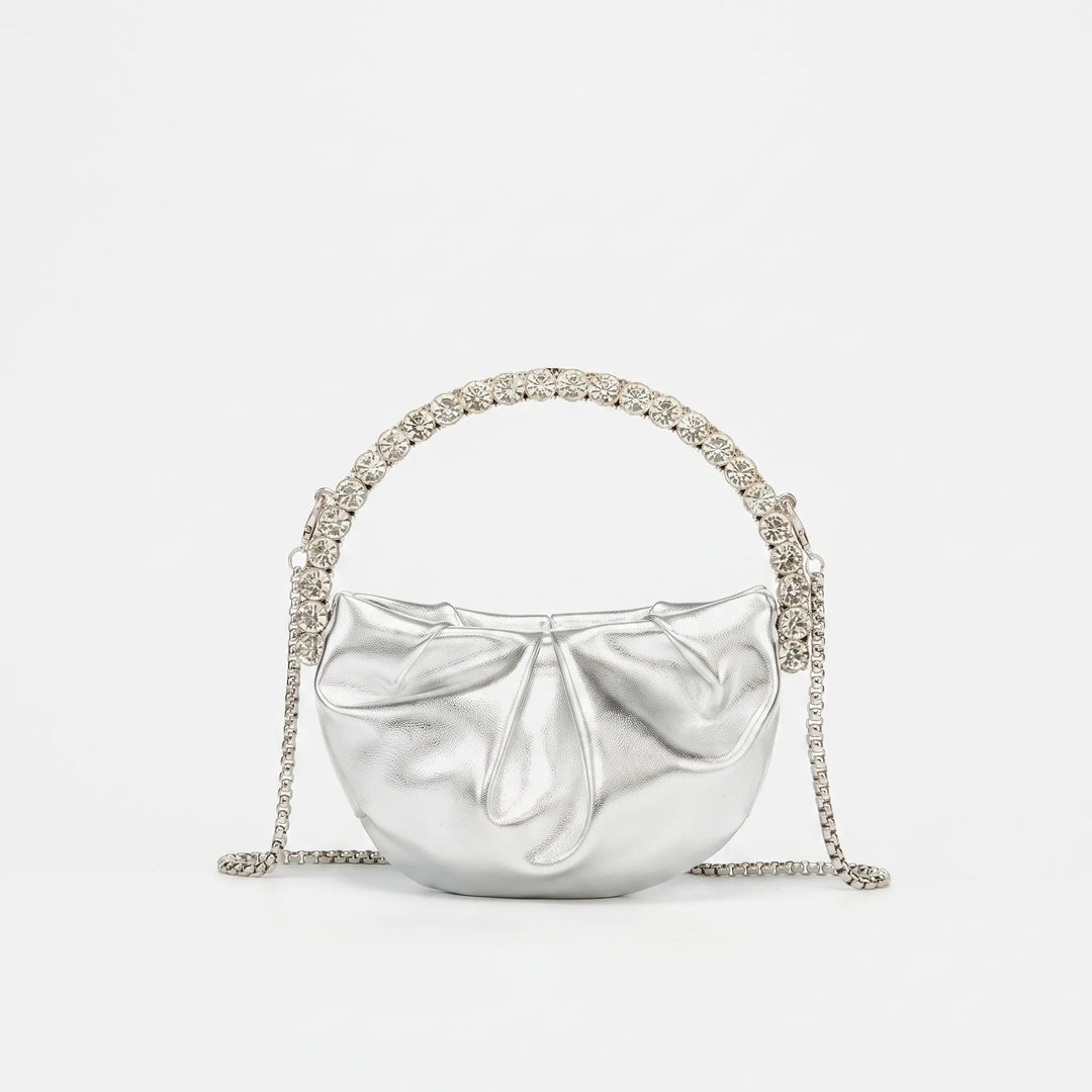 Semi-Circular Embellished Evening Clutch Bag - Novalia