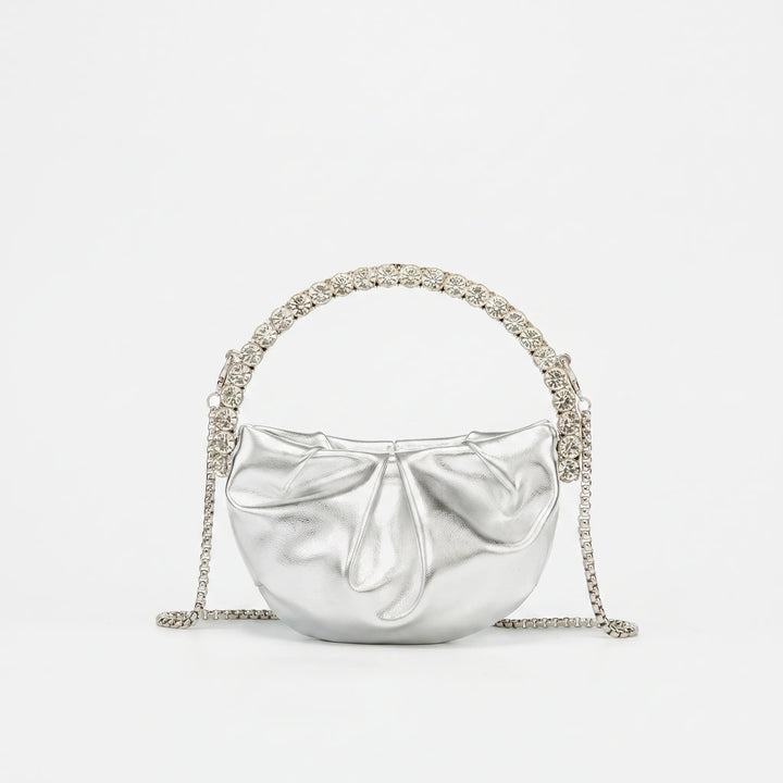Semi-Circular Embellished Evening Clutch Bag - Novalia