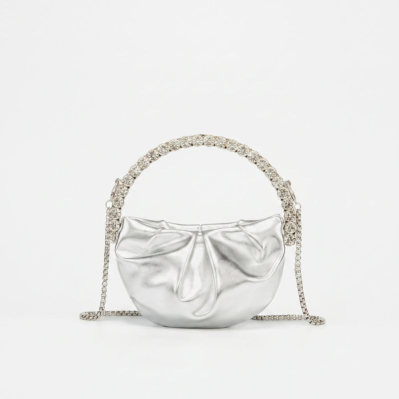 Semi-Circular Embellished Evening Clutch Bag - Novalia