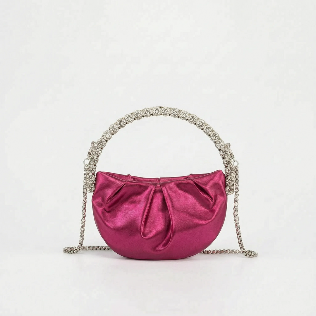 Semi-Circular Embellished Evening Clutch Bag - Novalia