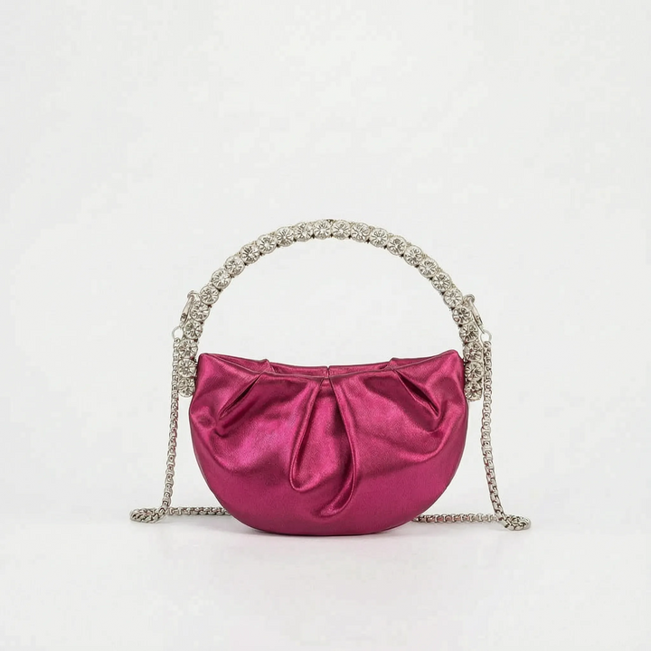 Semi-Circular Embellished Evening Clutch Bag - Novalia