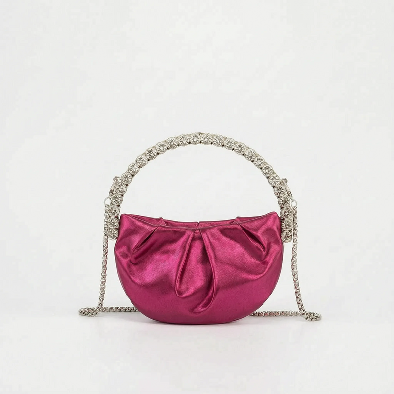 Semi-Circular Embellished Evening Clutch Bag - Novalia