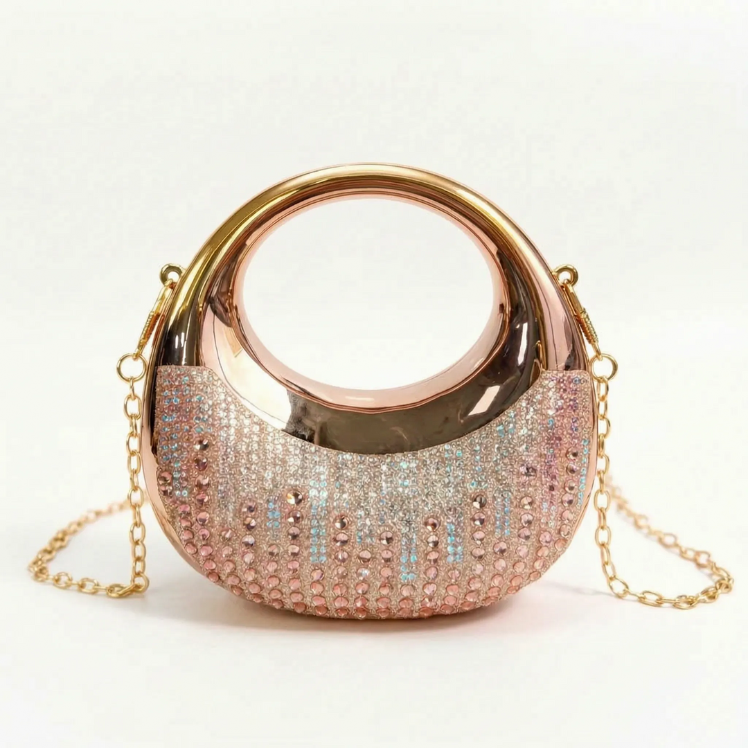 Semi-Circular Structured Evening Clutch Bag - Celandia