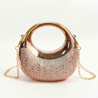 Semi-Circular Structured Evening Clutch Bag - Celandia