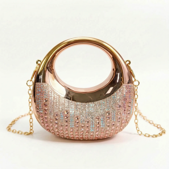 Semi-Circular Structured Evening Clutch Bag - Celandia