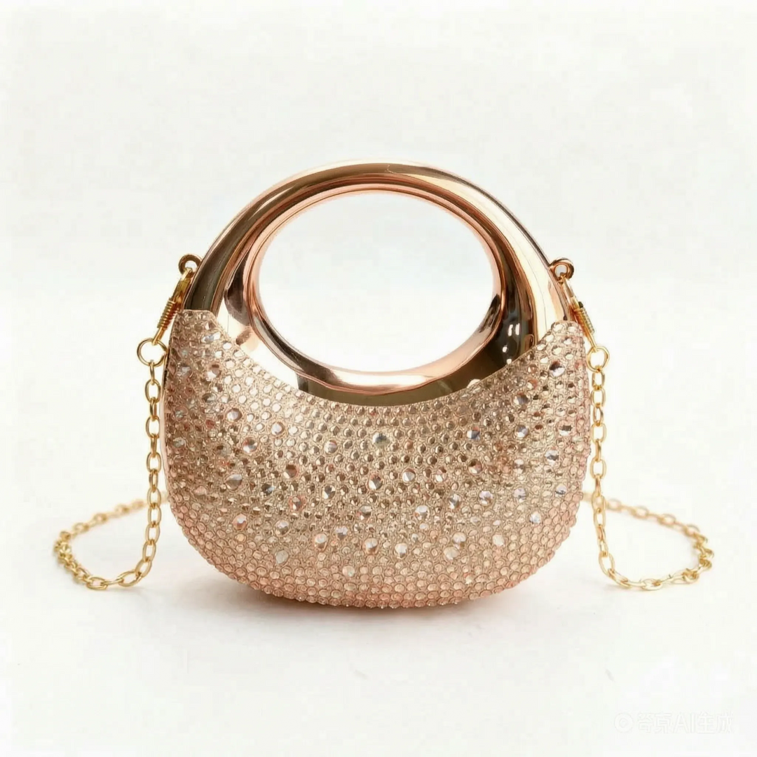 Semi-Circular Structured Evening Clutch Bag - Celandia