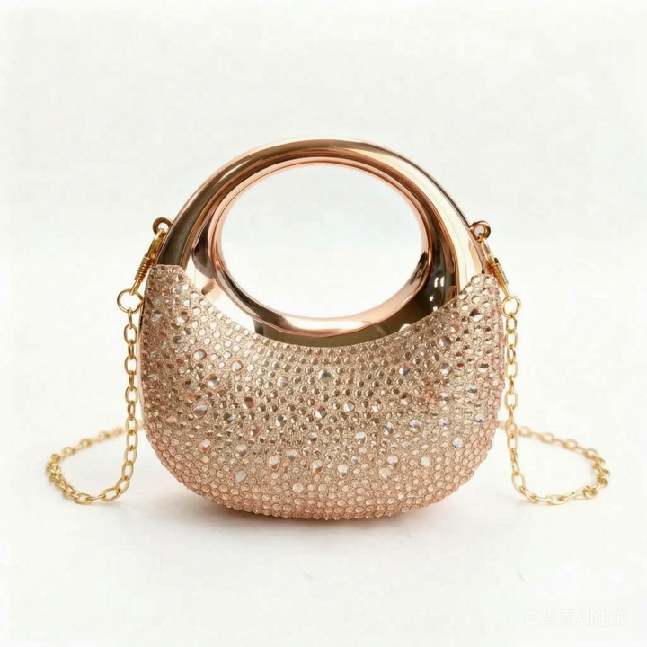 Semi-Circular Structured Evening Clutch Bag - Celandia