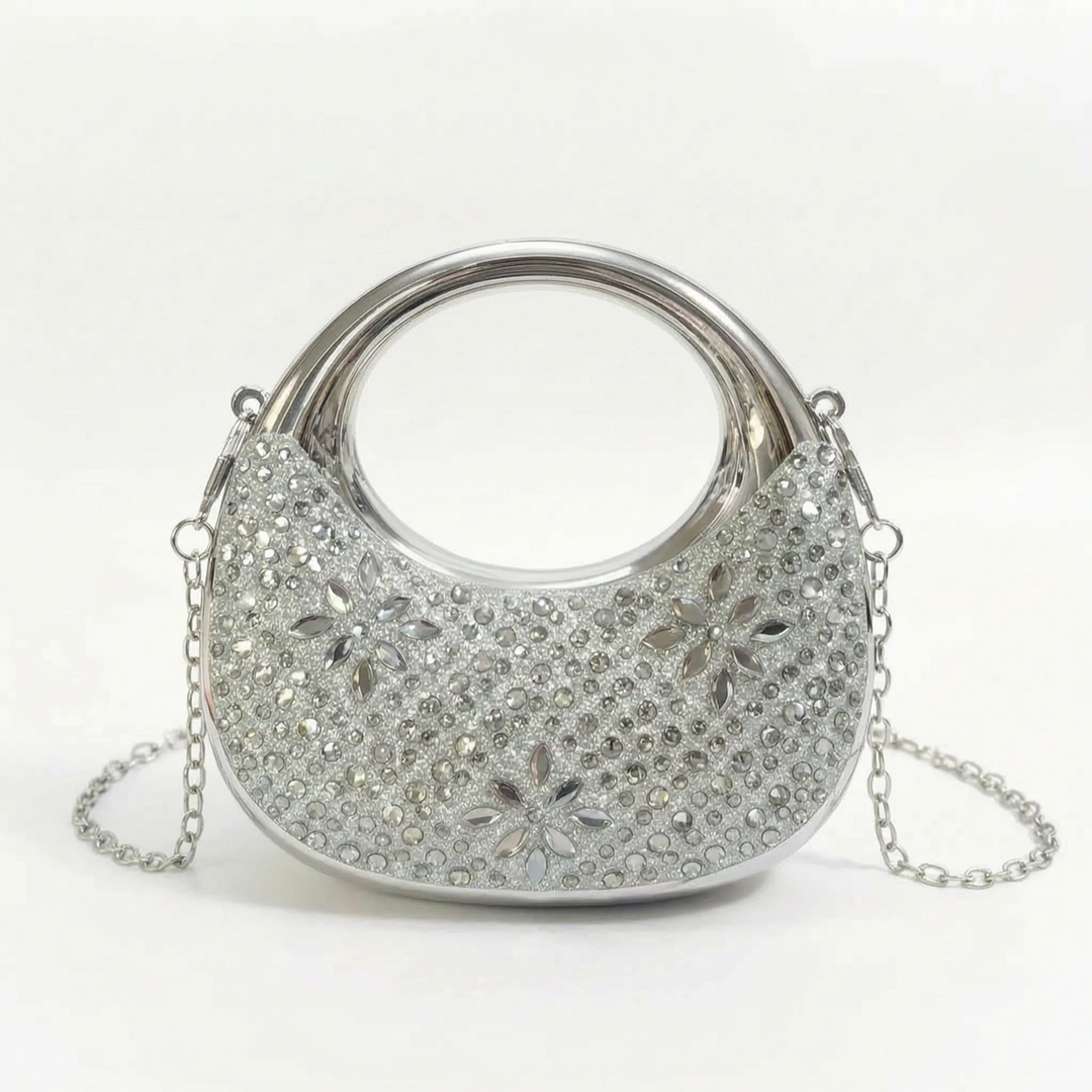 Semi-Circular Structured Evening Clutch Bag - Celandia