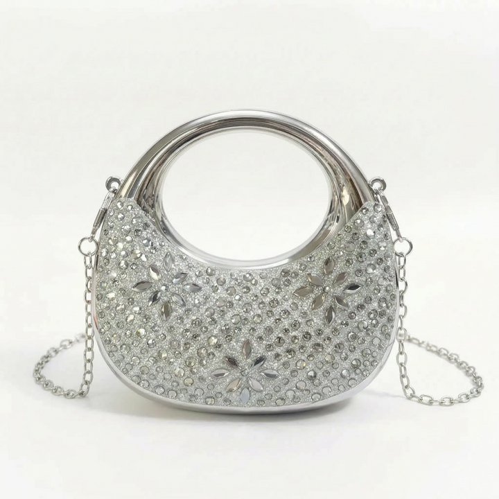 Semi-Circular Structured Evening Clutch Bag - Celandia