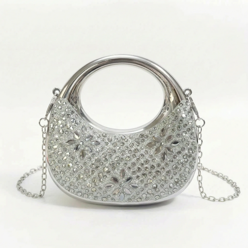 Semi-Circular Structured Evening Clutch Bag - Celandia