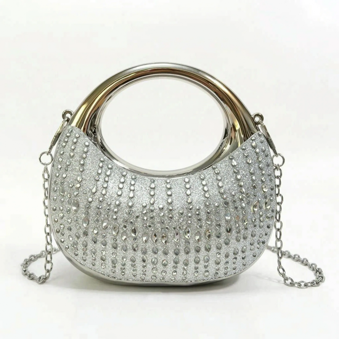 Semi-Circular Structured Evening Clutch Bag - Celandia