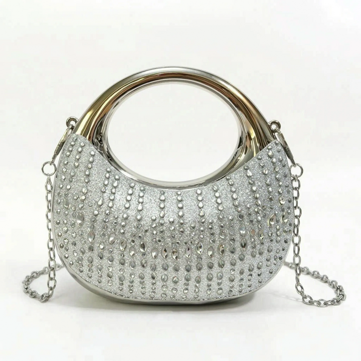 Semi-Circular Structured Evening Clutch Bag - Celandia